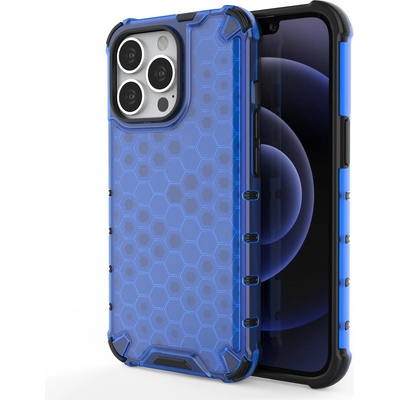 HQWear Удароустойчив кейс от ТРU материал Honeycomb за Apple iPhone 13 Pro, Син (9145576213292)