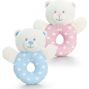 Keel Toys - Бебешка дрънкалка ринг - Мече - 12 см