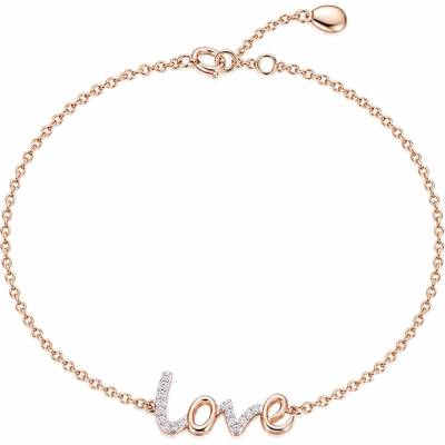 Šperky Eshop Diamantový náramek 14K z kombinovaného zlata Love S6BT600.22