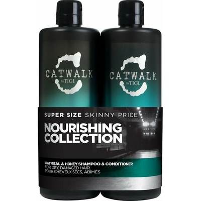 Tigi Catwalk Oatmeal & Honey Nourishing šampon 750 ml + Tigi Catwalk Oatmeal & Honey Nourishing kondicionér 750 ml dárková sada