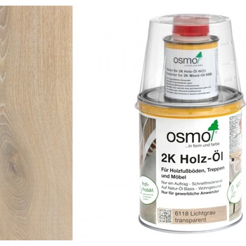 Osmo 2K Wood Oil 6118 Светло сиво - двукомпонентно масло за дървесина (11825)
