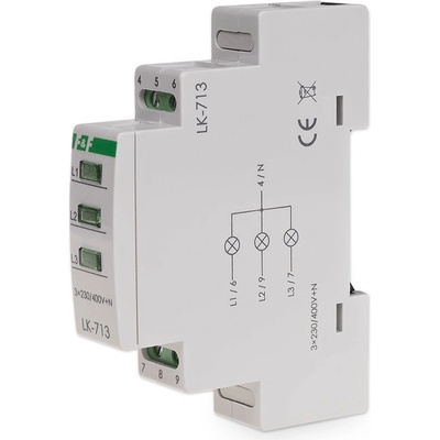 LK-713 G - Signálka, 3x zelená LED, 3x 230V