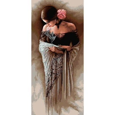 Казанлъшки гоблени Гоблен Испанка с роза - цял ръст Puppets (Унгарски)