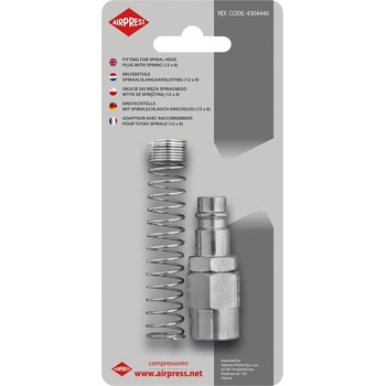 Airpress Фитинги за спирален маркуч 12 x 8 mm, тапа с пружина в блистер 4304440 (4304440)