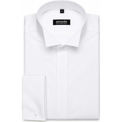 Pánska smokingová košeľa zo 100 % bavlny slim fit biela