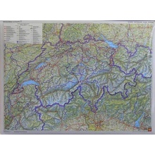 Freytag & Berndt Švýcarsko - nástěnná mapa 115 x 80 cm Varianta: bez rámu v tubusu, Provedení: laminovaná mapa v lištách