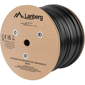Lanberg Cat. 7 S/FTP външен меден кабел за монтаж 305 м, AWG23, Fca, черен (LCS7-21CU-0305-BK)