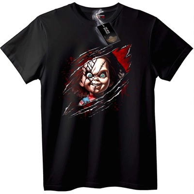 NOONEBRAND Тениска Чъки Разкъсан Ужас - 2XL, Black
