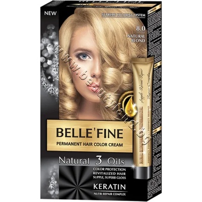 BELLE’FINE Боя за коса Belle'Fine, 8.0 Natural Blond, p/n BF-16308.0 - Крем-боя за коса с провитамин B5, натурално-руса (BF-16308.0)