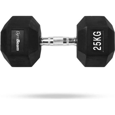 GymBeam Hexagonální bílá jednoručka 25 kg