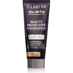 Claresa Care All Day Beauty Protective Foundation защитен фон дьо тен SPF 50 цвят 2W Medium Warm 30ml