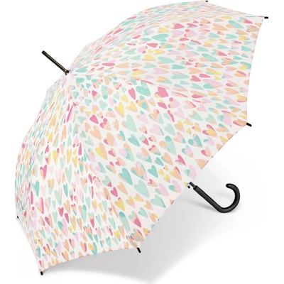 Benetton deštník dlouhý automatický Aquarell Hearts Multicolor