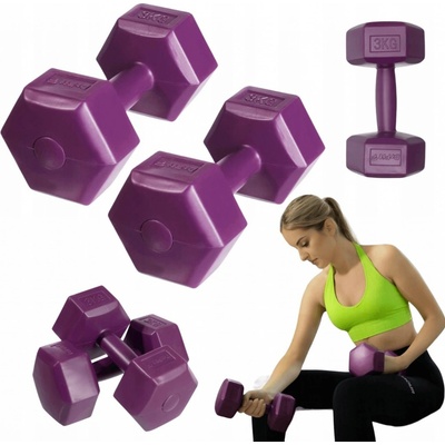 DrFit Pevné asfaltové jednoručky 2 x 3 kg