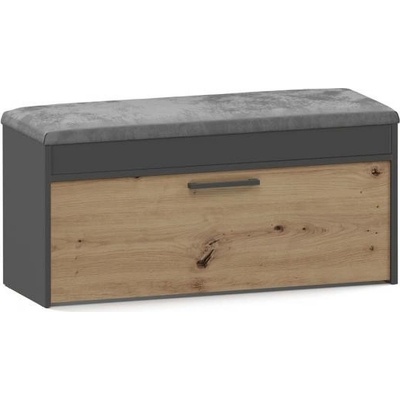DobreSny Botník s lavicí Parma dub artisan / šedá