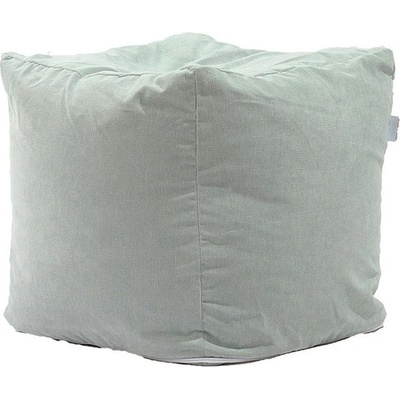 PUFRELAX Пуф, 80л. , Табуретка Куб - Light Mint, Перящ се калъф, Пълнеж от полистиролни перли, Гама Premium (PUF-G-C-PT-LM)