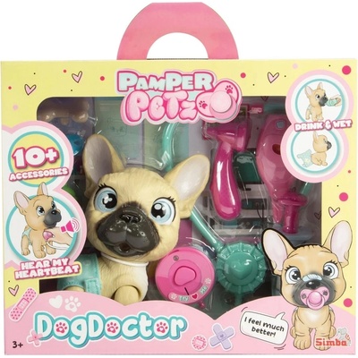 Simba Toys Игрален комплект Simba toys Pamper Petz - Куче с памперс и лекарски принадлежности, 17 cm (105950056)