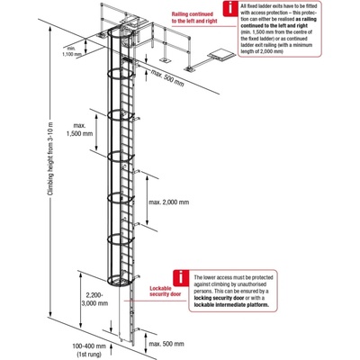 KRAUSE Едносекционна стоманена фиксирана стълба Krause, 8, 40 м (10836243) (10836243)