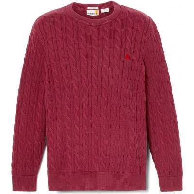 Timberland Мъжки пуловер Timberland Williams River Cable Crewneck Sweater Jumper - Burgundy - размер XL (017-4093-0114)