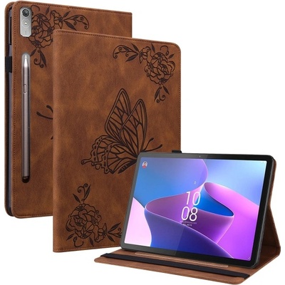 Vsetkonamobil 69563 ART BUTTERFLY Peňaženkový obal pre Lenovo Tab P12 hnedý