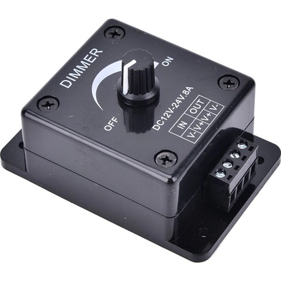 Stmívač otočný 12V, 24V, černý