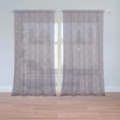 Sablio Záclony Biele štvorce: 2ks 150x250cm