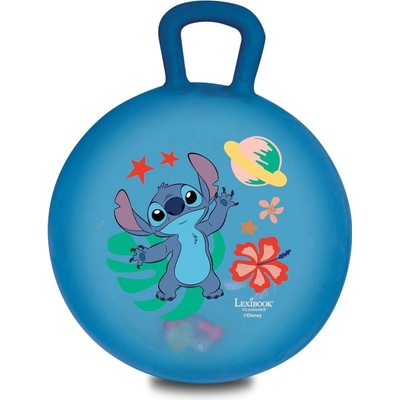 Lexibook Nafukovacia skákacia lopta so svetelnými efektmi 45 cm tmavomodrá Disney Stitch