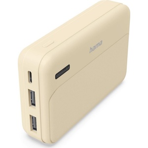 Hama Външна батерия "Pocket 10", 10000 mAh, Изходи: 2x USB-A, бежов (HAMA-201773) - cybertrade