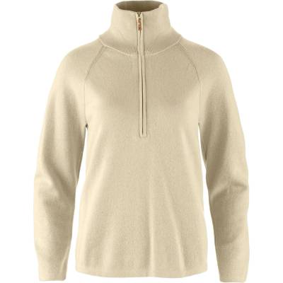 Fjällräven Дамски вълнен пуловер Fjällräven Women's Övik Lite Half Zip Wool jumper - Light Beige (105-7040-0214)