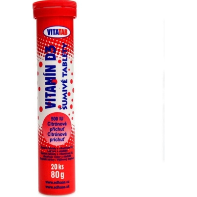Vitatab šumivé tablety vitamin D3 Citrón 20 tabliet