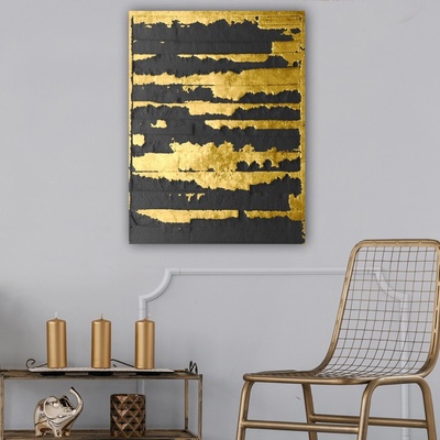 ASIR Nástěnný obraz ZLATO plátno 70 x 100 cm
