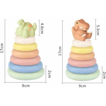 ZIRO Měkké navlékací kroužky dino