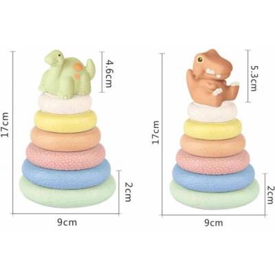 ZIRO Měkké navlékací kroužky dino