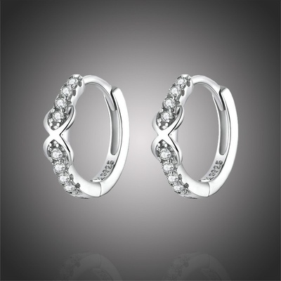Grace Silver Jewellery stříbrné kruhy se zirkony Trinidad E-SCE872 stříbrná