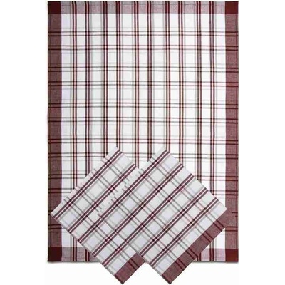 Wooline káro 50 x 70 cm hnědá 3 ks
