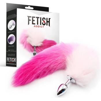 Image 1 of Fetish Addict Butt Plug Fox Tail Size S Pink/White