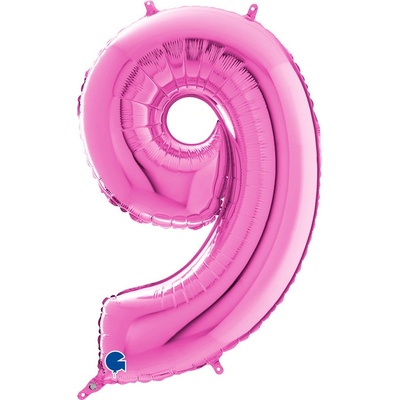 GRABO fóliový balónek ČÍSLICE FUCHSIA MINI 9 35cm,14 nafukovací