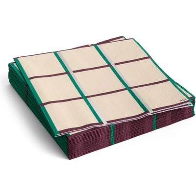 Hay Pattern Салфетки 33 x 33 cm бордо-зелено каре, 20 бр (AE732-E139-AU26)