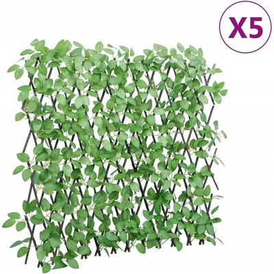 vidaXL Treláže s umělým břečťanem roztahovací zelené 5 ks 180 x 65 cm