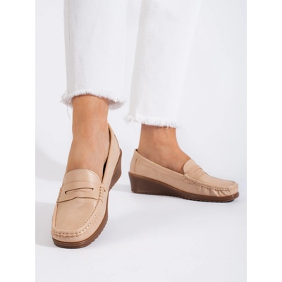 Shelovet Dámské mokasíny krémová
