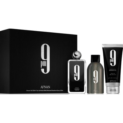 Afnan 9PM EDP pre mužov 100 ml + sprchový gél 150 ml + deospray 150 ml darčeková sada