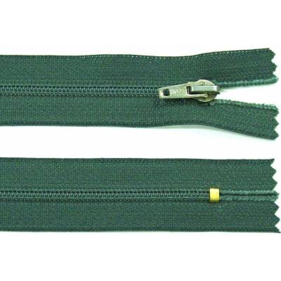Spirálový zip no.3 nerozepínací 25cm - více barev color: 673 tmavě zelená