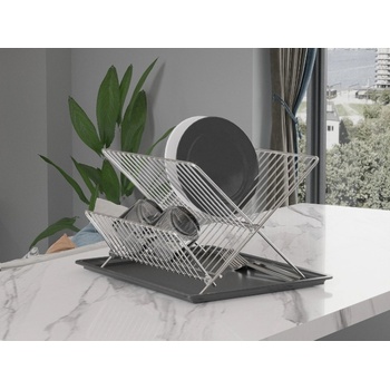 СУШИЛНИК ЗА СЪДОВЕ СГЪВАЕМ 2 НИВА ХРОМ 35x29x22СМ (sm012)