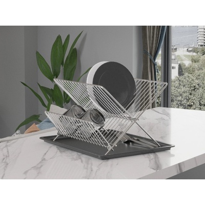 СУШИЛНИК ЗА СЪДОВЕ СГЪВАЕМ 2 НИВА ХРОМ 35x29x22СМ (sm012)