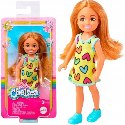 Barbie Chelsea šaty se srdíčky HNY57