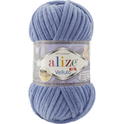 Alize příze Velluto 374 modrošedá