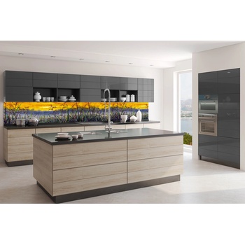 DIMEX ART s. r. o Фототапет за кухня - картина с деним и ливадна трева 350 x 60 см