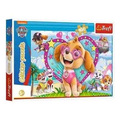Trefl Trefl: Пъзел с брокат, Paw Patrol - 100 части пъзел