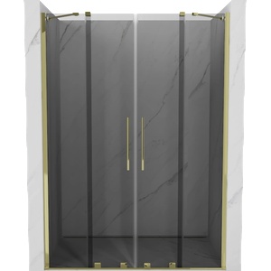 Mexen Velar Duo плъзгащи се душ врати 160 см, графит, златисти - 871-160-000-42-50 (871-160-000-42-50)