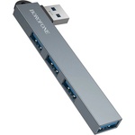 BOROFONE Хъб 4 в 1 Borofone (FH1) - USB към 3x USB 2.0, 1x USB 3.0, алуминиева сплав, Plug&Play, до 5Gbps - Сив