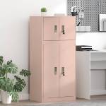 vidaXL Шкаф за съхранение 2 бр. Розово 60 x 40 x 130 см Стомана (3438688)